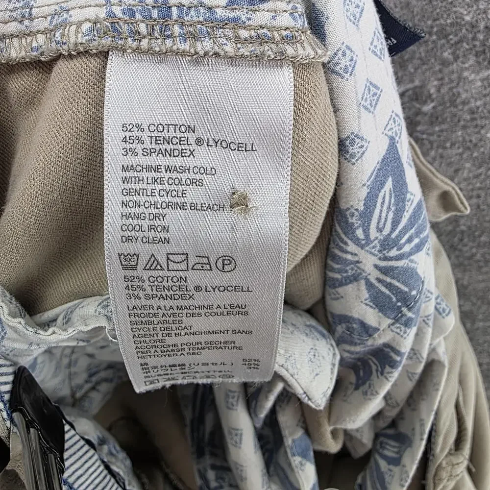 Tommy Bahama Shorts Mens 36 Waist Beige Chino Cotton Lyocell Stretch 9 Inseam